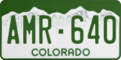 CO license plate AMR640