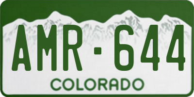 CO license plate AMR644