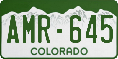 CO license plate AMR645