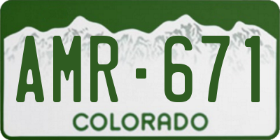 CO license plate AMR671
