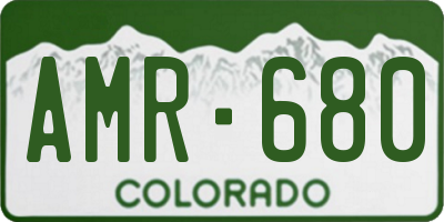 CO license plate AMR680