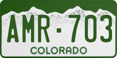 CO license plate AMR703