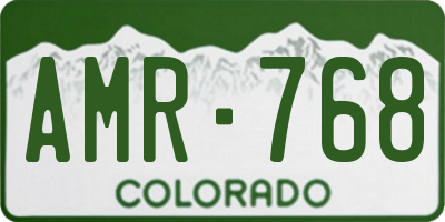 CO license plate AMR768