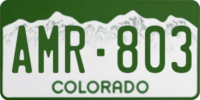 CO license plate AMR803