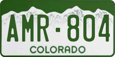 CO license plate AMR804