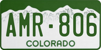 CO license plate AMR806