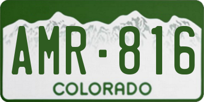 CO license plate AMR816