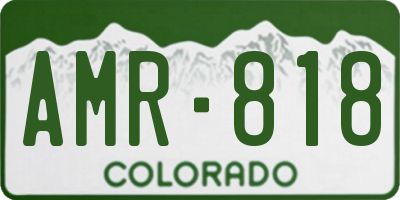 CO license plate AMR818