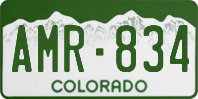 CO license plate AMR834