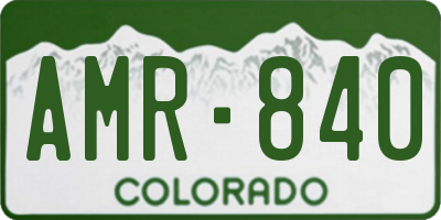 CO license plate AMR840