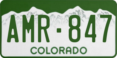 CO license plate AMR847