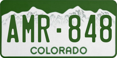 CO license plate AMR848
