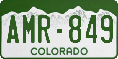 CO license plate AMR849