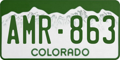 CO license plate AMR863
