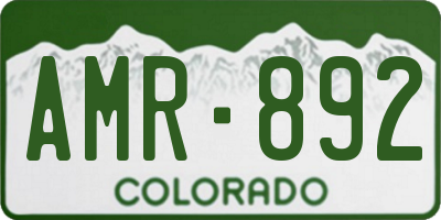 CO license plate AMR892