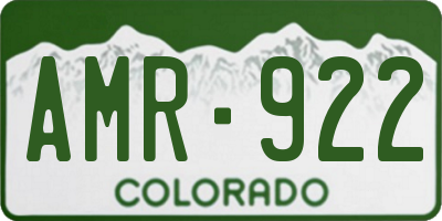 CO license plate AMR922