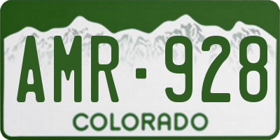 CO license plate AMR928