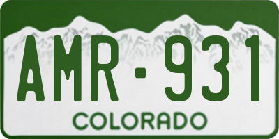 CO license plate AMR931
