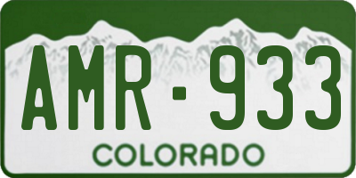 CO license plate AMR933