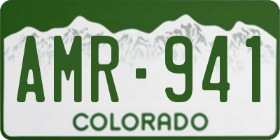 CO license plate AMR941