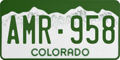 CO license plate AMR958