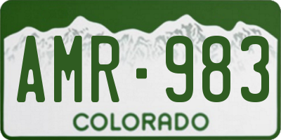 CO license plate AMR983