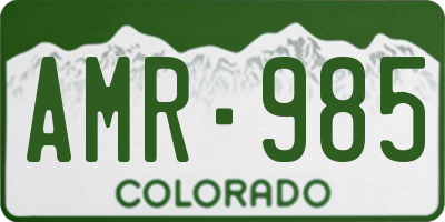 CO license plate AMR985