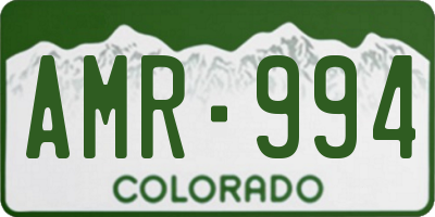 CO license plate AMR994