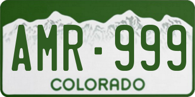 CO license plate AMR999
