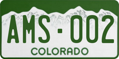 CO license plate AMS002