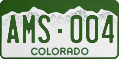 CO license plate AMS004