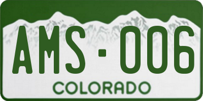 CO license plate AMS006