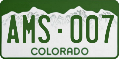 CO license plate AMS007