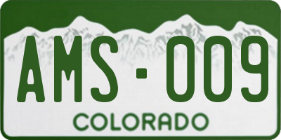 CO license plate AMS009