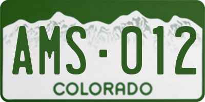 CO license plate AMS012