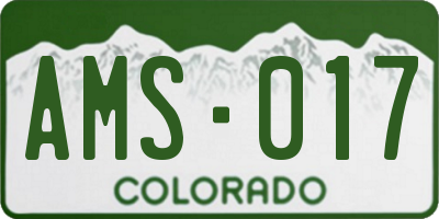 CO license plate AMS017