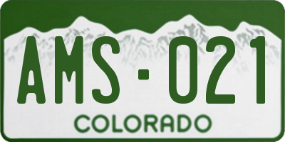 CO license plate AMS021