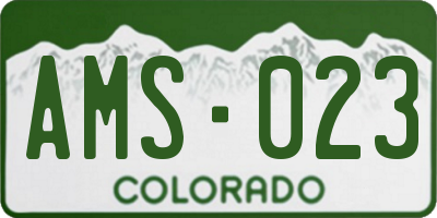 CO license plate AMS023