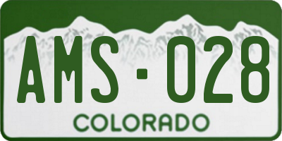 CO license plate AMS028