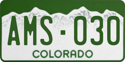 CO license plate AMS030