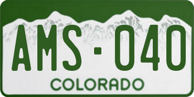 CO license plate AMS040