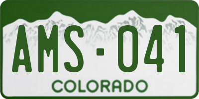 CO license plate AMS041