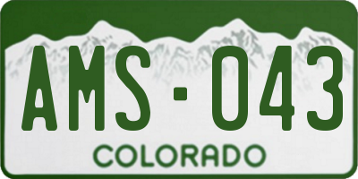 CO license plate AMS043