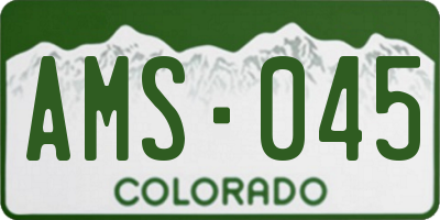 CO license plate AMS045