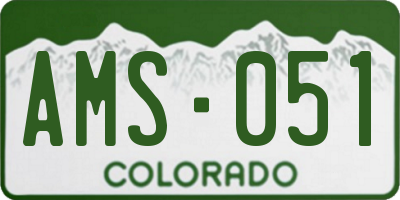 CO license plate AMS051