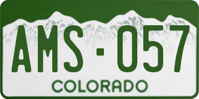 CO license plate AMS057