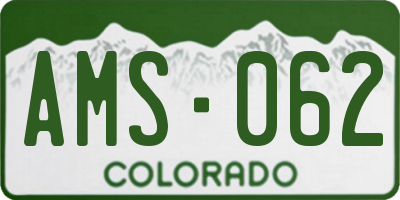 CO license plate AMS062