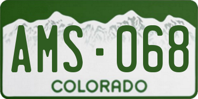 CO license plate AMS068