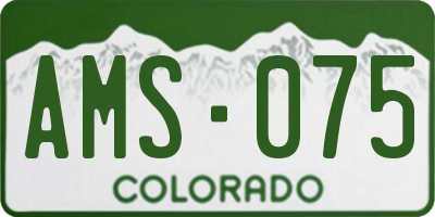 CO license plate AMS075