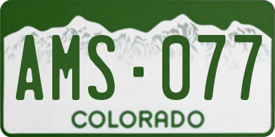CO license plate AMS077